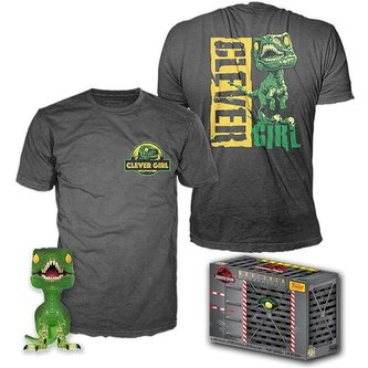 Funko POP! & Tee Box Jurassic Park - Clever Raptor Exclusive M