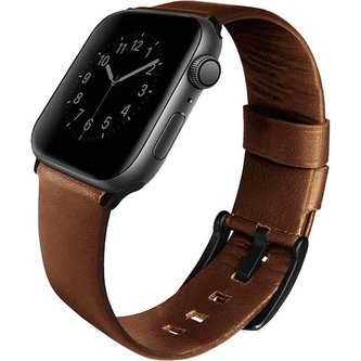 UNIQ Mondain kožený řemínek Apple Watch 45/44/42mm hnědý