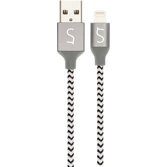 iWant certifikovaný pletený Lightning kabel 1,8m šedý