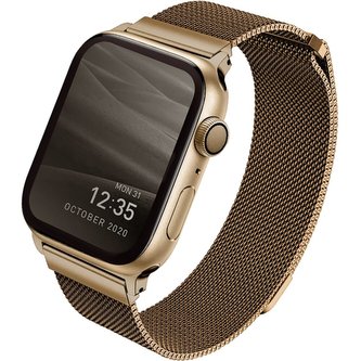 UNIQ Dante ocelový řemínek Apple Watch 45/44/42mm zlatý
