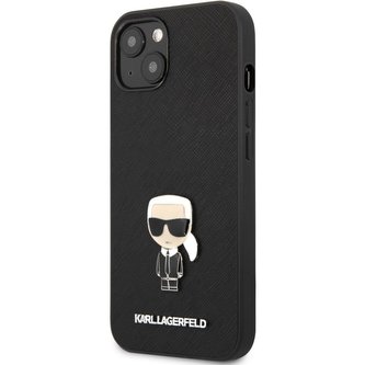 Karl Lagerfeld PU Saffiano Ikonik Cover iPhone 13 černý
