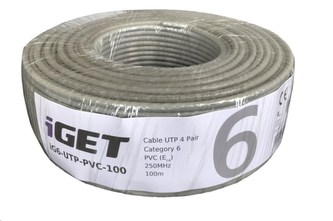 iGet CAT6 UTP PVC Eca Síťový kabel 100m/role