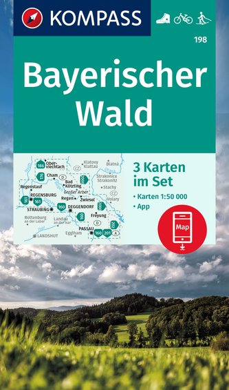 KOMPASS Wanderkarte 198 Bayerischer Wald 198 1:50000 (3 Karten im Set)