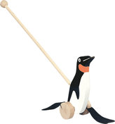 Drevená ťahacia hračka: Tučniak na tyči/čiernobiely