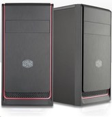 Cooler Master case MasterBox E300L, červený rámeček, Micro-ATX, 2x USB 3.0, bez zdroje