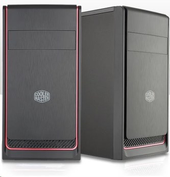 Cooler Master case MasterBox E300L, červený rámeček, Micro-ATX, 2x USB 3.0, bez zdroje