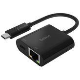 Belkin USB-C adaptér s Ethernet (60W napájanie) čierny