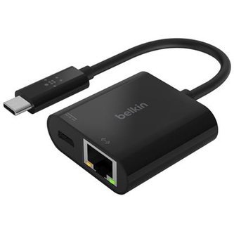 Belkin USB-C adaptér s Ethernet (60W napájanie) čierny