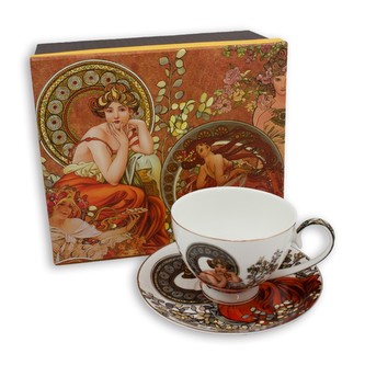 HOME ELEMENTS Hrnek 300 ml, s talířkem, Mucha