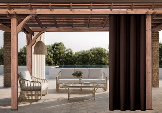 Venkovní zahradní závěs s tunýlkem JAMAICA tmavě hnědá 155x240 cm, (cena za 1 kus) MyBestHome