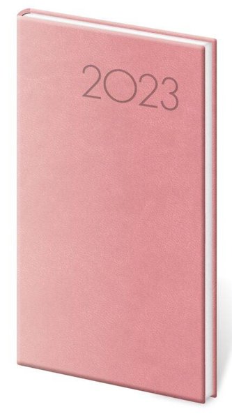 Diář 2023 Print - růžová, týdenní, kapesní