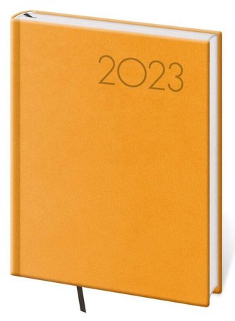 Diář 2023 Print - žlutá, denní B6