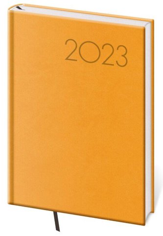 Diář 2023 Print - žlutá, denní A5