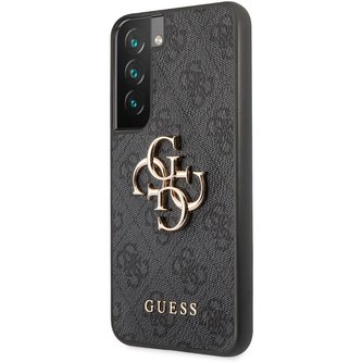 Guess PU 4G Metal Logo kryt Samsung Galaxy S22 šedý