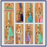 Náramek na ruku zlatý list s barevným střapcem