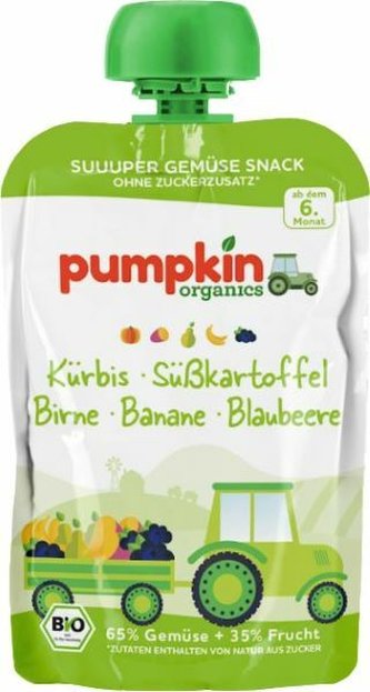 Pumpkin Organics Zeleninové pyré z mrkve, batátu, brokolice s hruškou BIO 100 g