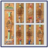 Náramek na ruku zlatý ornament s barevnou šňůrkou