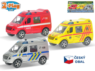2-Play Traffic sada auta 8cm kov na zpětný chod český design 3druhy 3ks v krabičce