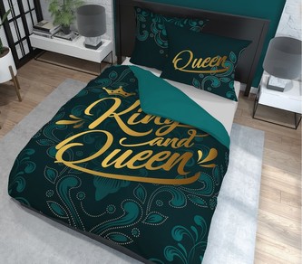 Povlečení KING AND QUEEN VII. 100% saténová bavlna 1x 200x220 cm, 2x povlak 70x80 cm francouzské povlečení MyBestHome