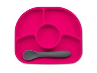 BBLÜV Yümi Silikonový talířek a lžička Pink
