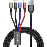 Baseus Fast 4-in-1 kabel s Lightning/2x USB-C/MicroUSB 3.5A 1.2m černý