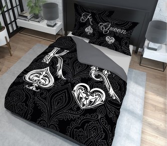 Povlečení KING AND QUEEN V. 100% saténová bavlna 1x 200x220 cm, 2x povlak 70x80 cm francouzské povlečení MyBestHome