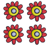 Podtácek sada 4 ks - astra červená - 10x10 cm - 4ks