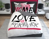 Povlečení LOVE FOREVER 100% saténová bavlna 1x 200x220 cm, 2x povlak 70x80 cm francouzské povlečení MyBestHome