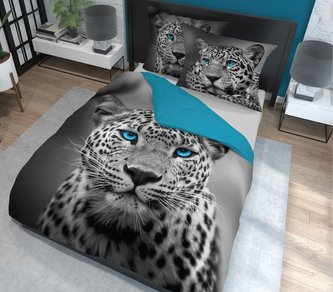 Povlečení 3D LEOPARD francouzské povlečení, 1x 200x220 cm, 2x povlak 70x80 cm MyBestHome