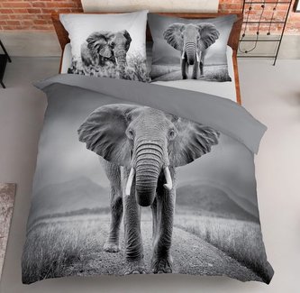 Povlečení 3D SLON francouzské povlečení, 1x 200x220 cm, 2x povlak 70x80 cm MyBestHome