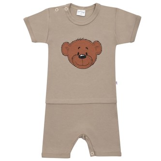 Kojenecký letní bavlněný overal New Baby BrumBrum latte - velikost 74 (6-9m)