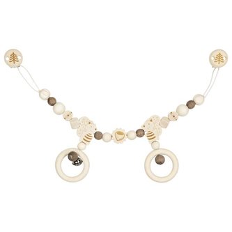 Řetěz do kočárku - veverka, rolnička a kroužky