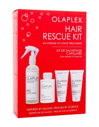 Olaplex Hair Rescue Kit sérum na vlasy Intensive Bond Building Hair Treatment No.0 155 ml + balzám na vlasy Hair Perfector No.3 100 ml + šampon Bond Maintenance Shampoo No. 4 30 ml + kondicionér Bond Maintenance Conditioner No. 5 30 ml
