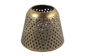 Kovový svícen Ramona gold 15x17 cm