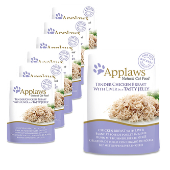 Applaws kapsička Cat Jelly Kuřecí prsa s játry 16x70g