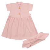 Kojenecké bavlněné šatičky s čelenkou New Baby Practical - velikost 68 (4-6m)