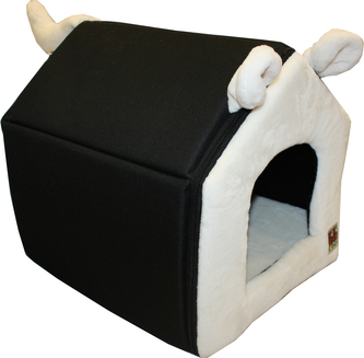 Bouda HUHU cerna oranz. 35x35x30cm