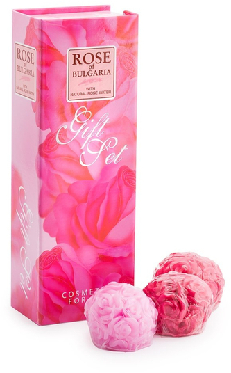 BioFresh Dárková sada 3 ručně vyráběných glycerinových mýdel ve tvaru růžiček 3 x 40 g woman