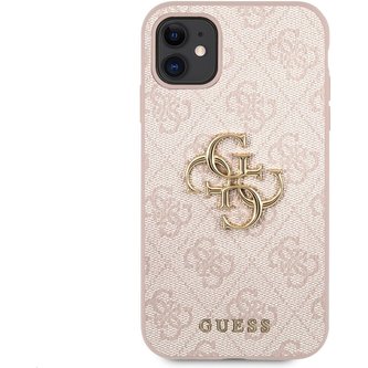 Guess PU 4G Metal Logo kryt iPhone 11 růžový
