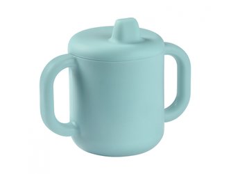 Hrnek s pítkem a držadly silikonový Blue