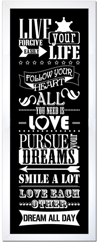 Obraz v rámu LIVE YOUR 24x68 cm Styler