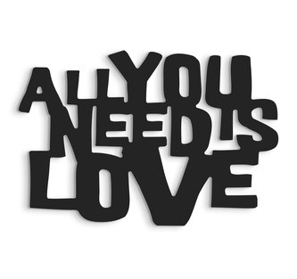 3D DECOR ALL YOU NEED IS LOVE černá 40x60 cm Styler