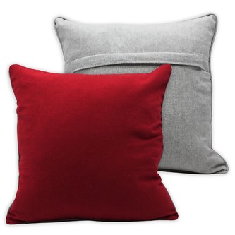 HOME ELEMENTS Povlak na polštář s lemem, červená + béžová z recyklované bavlny