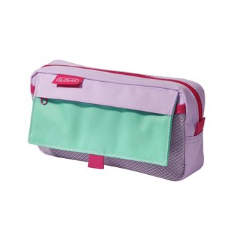 Herlitz - Pouzdro 2 kapsy, modro-růžové