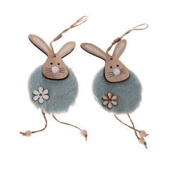 Dřevěný závěsný zajíc - sada 2ks, 12/144