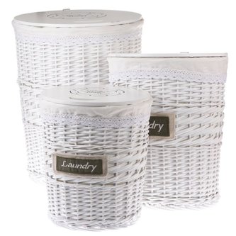 Proutěné prádelní koše - sada 3 ks, 0/2