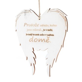 Závěsná dřevěná křídla s nápisem, 0/50