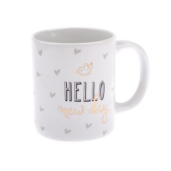 Porcelánový hrnek - zlatý oboustranný design, 6/36