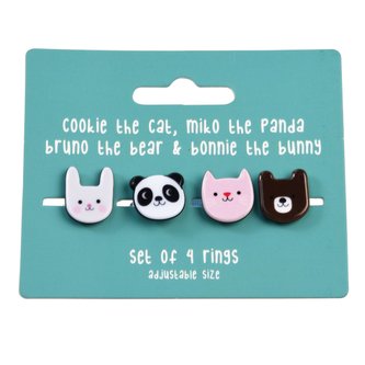 Rex London sada prstýnků Miko and Friends univerzální velikost 4ks