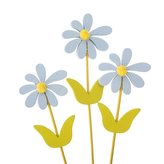 Dřevěný zápich - kytka - sada 3ks, 8/96